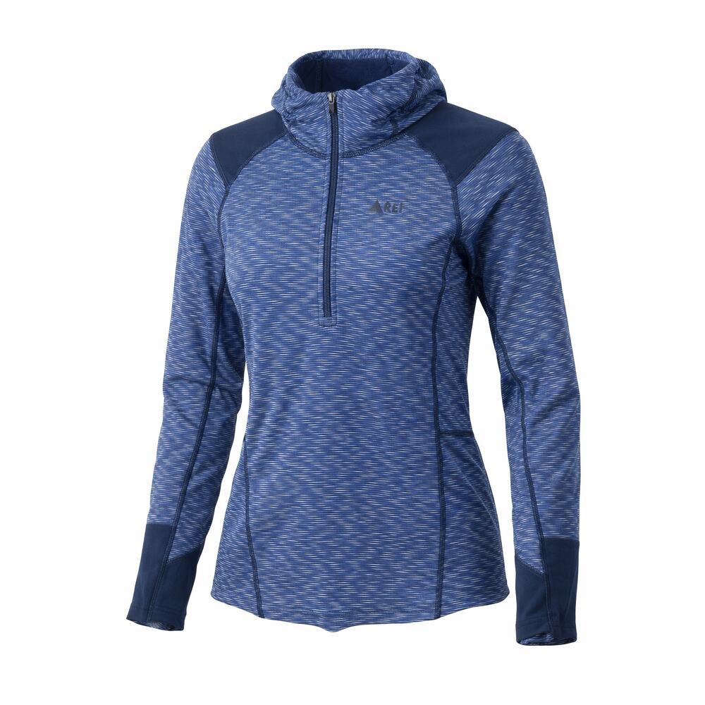 REI Women’s Blue Hooded Zip-Up Active Jacket Small Athletic Stretch - Picture 1 of 10